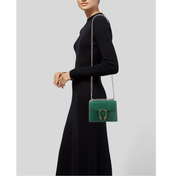 GUCCI Green Lambskin Mini Dionysus Shoulder Bag - Picture 3 of 9